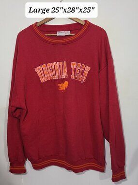 Virginia Tech Hokies Zubaz Embroidered  Maroon/Orange Large Sweatshirt